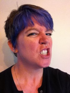 Kirstin Cronn-Mills, author photo, blue hair